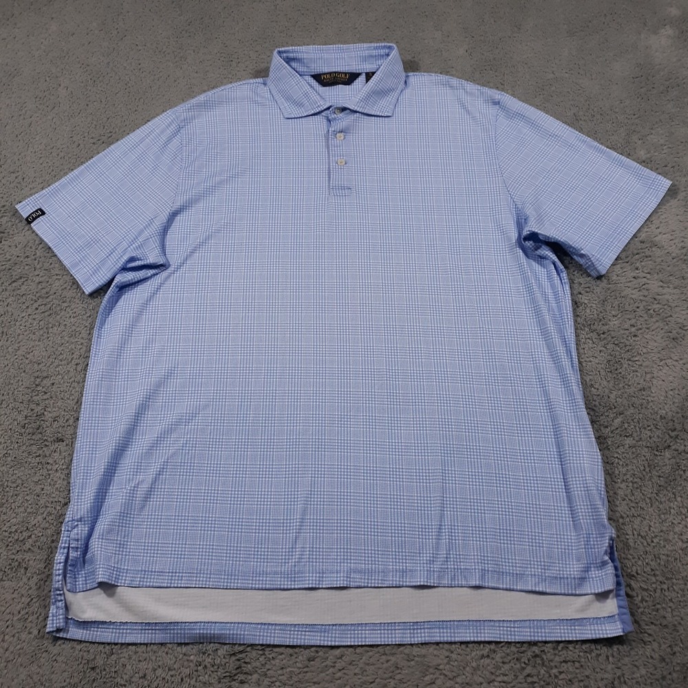 Polo Golf Ralph Lauren Polo Shirt Mens XL Short Sleeve Blue Stretch Cotton Peru